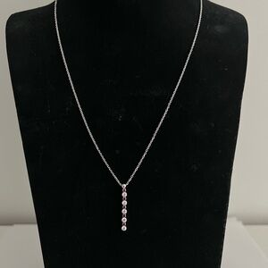 NEW Diamonique Ruby Diamond Necklace